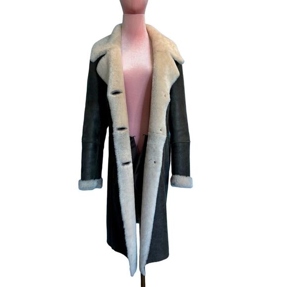 Made in Turkey Peruvian Connection Mid-Length 100% Shearling Coat Jacket Brown L - Picture 10 of 15